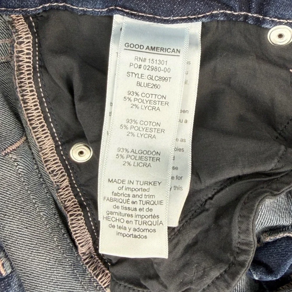 Good American Good Legs Crop Jeans Dark Wash Blue Skinny Size 2/26 GLC899T